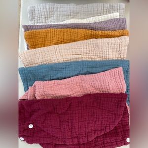 Muslin 8 pack baby drool bibs